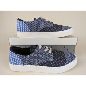 Sun + Stone Shoes Mens 10.5 M Kiva Sneakers Patch Blue Bandana Low Top NWB